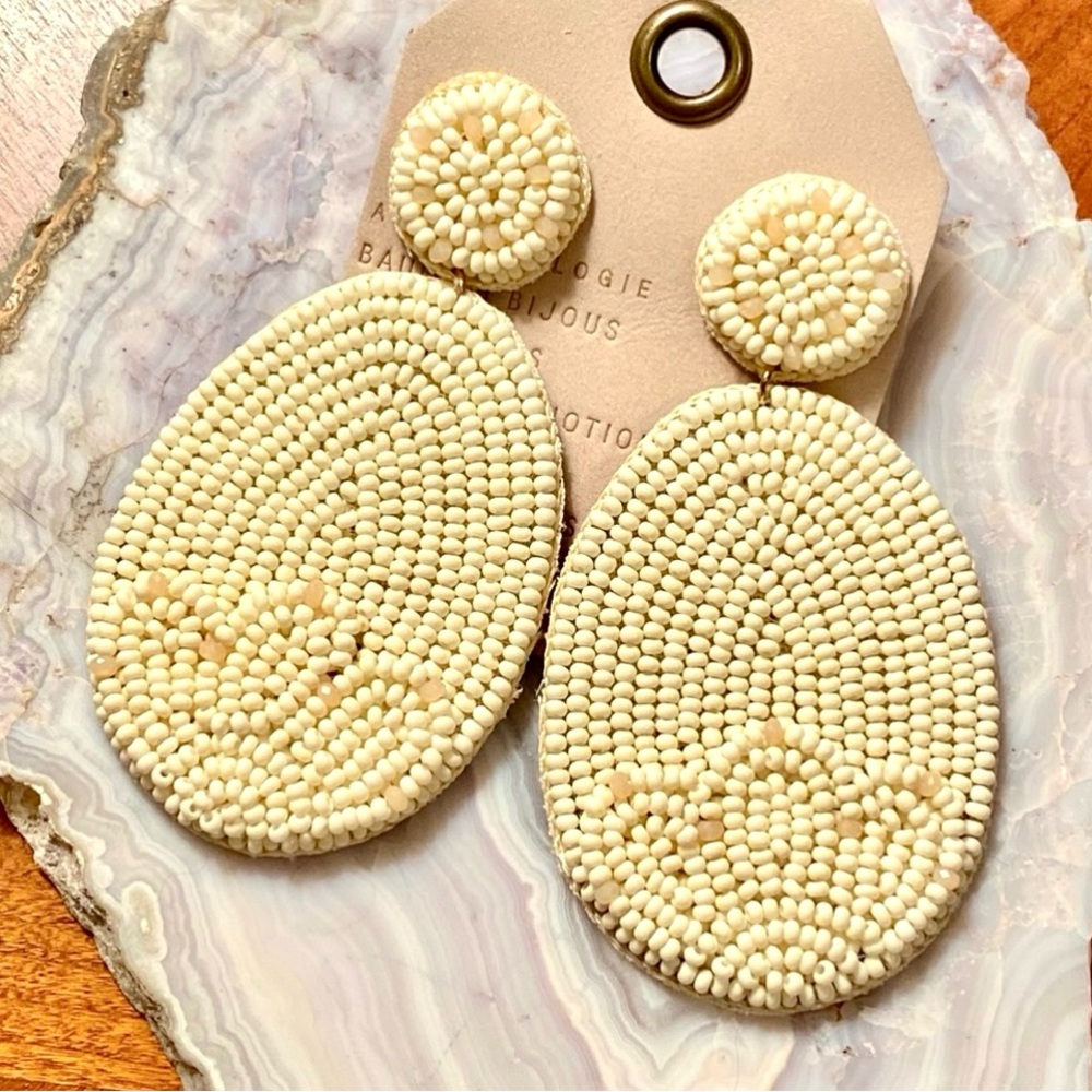 NWT Anthropologie Llani Faye Beaded Drop Earrings - Picture 2 of 14